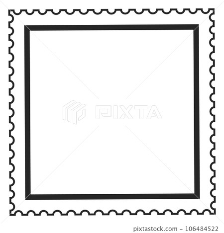 Empty postmark template. Blank square frame. Decorative border 106484522