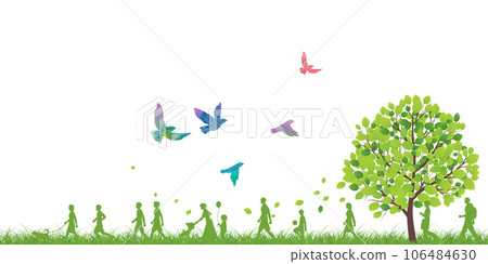 一隻鳥在新綠中起飛 一隻鳥在新綠中起飛 106484630