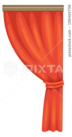 Open theatre curtain. Red luxury cloth drapery Open theatre curtain. Red luxury cloth drapery 106484706