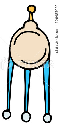 Retro spacecraft doodle. Soviet planet satellite icon Retro spacecraft doodle. Soviet planet satellite icon 106485095