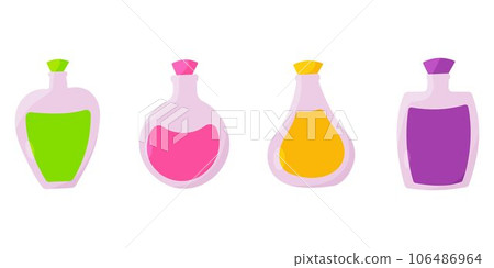 flask potion perfume jar colored elements set flask potion perfume jar colored elements set 106486964