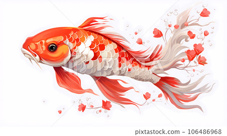Hand drawn cartoon beautiful koi illustration Hand drawn cartoon beautiful koi illustration 106486968