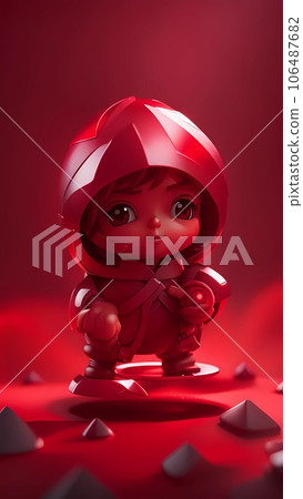 3D ruby cartoon character illustration  106487682