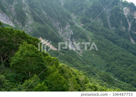 Scenery of Mt. Yarigatake from Kamikochi in summer Scenery of Mt. Yarigatake from Kamikochi in summer 106487753