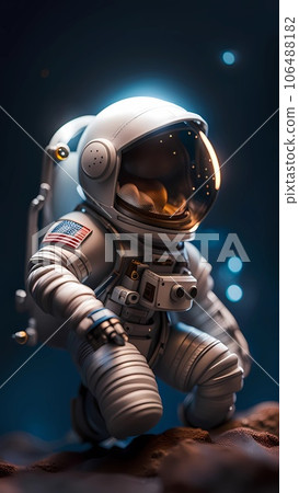 3D astronaut cartoon character illustration 3D astronaut cartoon character illustration 106488182