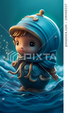 a boy swimming in the sea a boy swimming in the sea 106488337