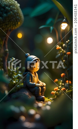A man figurine in the garden 106488341
