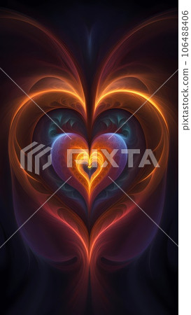 Colorful heart-shaped pattern illustration background 106488406