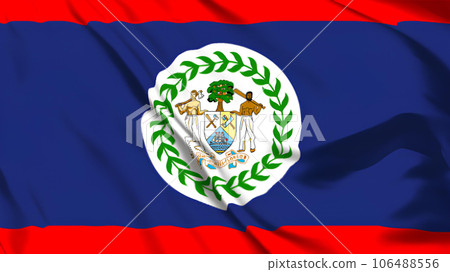 伯利茲國旗飄揚。 伯利茲國旗飄揚。 106488556