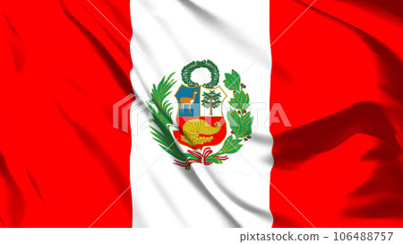 The Peruvian flag flutters. The Peruvian flag flutters. 106488757