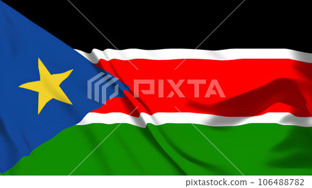南蘇丹國旗飄揚。 南蘇丹國旗飄揚。 106488782