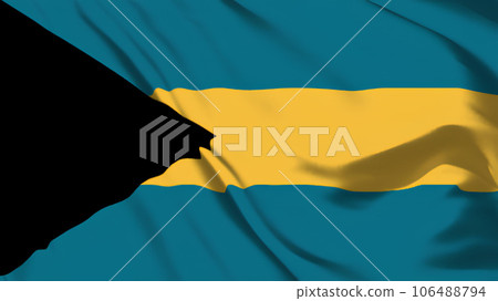 巴哈馬國旗飄揚。 巴哈馬國旗飄揚。 106488794