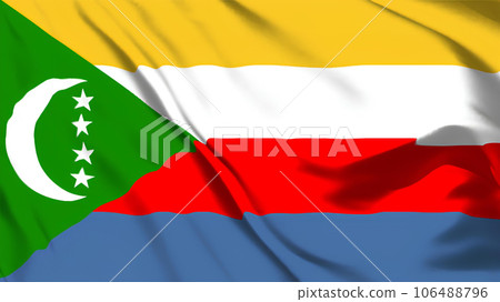科摩羅國旗飄揚。 科摩羅國旗飄揚。 106488796