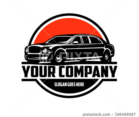bentley mulsanne car. isolated white background view from side view of sunset. best for logos, badges, emblems, icons, design stickers, car industry. available in eps 10 106488987