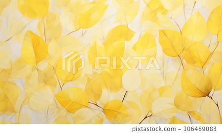 Watercolor style Autumn background material of ginkgo and tree leaves Generative AI 106489083