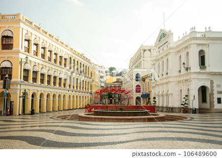 Beautiful scenery of Senado Square in Macau Old Town Beautiful scenery of Senado Square in Macau Old Town 106489600