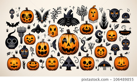 萬聖節手繪圖標參考表 萬聖節手繪圖標參考表 106489855