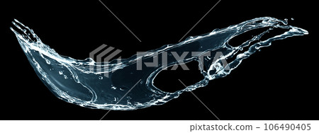 抽象的藍色波浪和飛濺 106490405