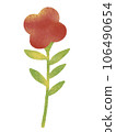 Colorful red flower illustration in pastel style 106490654