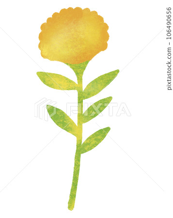 Colorful yellow flower illustration in pastel style 106490656