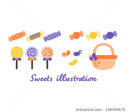 Simple Halloween sweets illustration material set 106490679