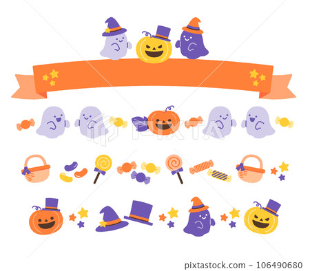 Halloween image frame, line, decoration illustration material Halloween image frame, line, decoration illustration material 106490680