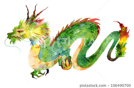 手繪水彩龍,龍,龍 手繪水彩龍,龍,龍 106490700