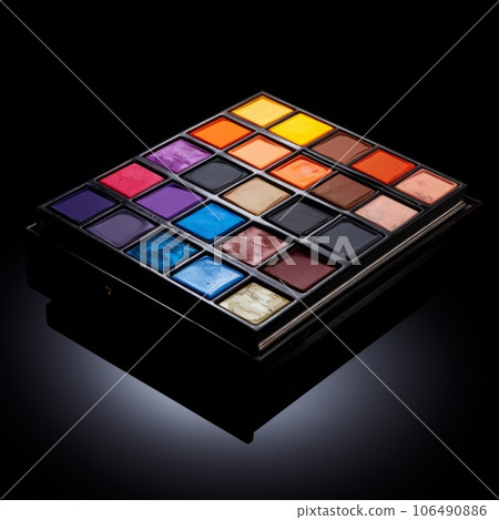 Artistic Palette Art Tool Photorealistic Square Illustration. Design and Creativity. Ai Generated Trendy Illustration with Professional Graphic Palette Art Tool. 106490886