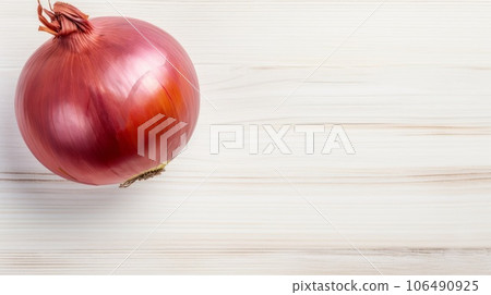 Fresh Organic Onion Vegetable Photorealistic Horizontal Background. Healthy Vegetarian Diet. Ai Generated Backdrop with Copyspace. Juicy Onion Vegetable. 106490925