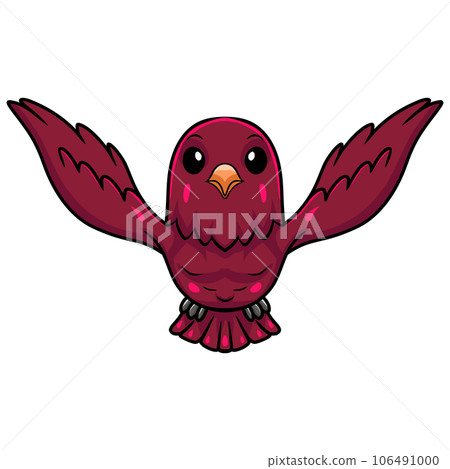 Cute pompadour cotinga bird cartoon flying 106491000