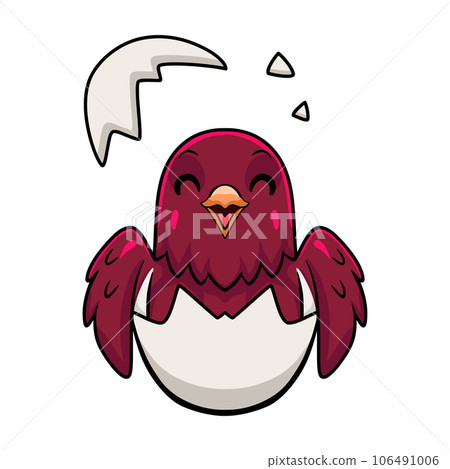 Cute pompadour cotinga bird cartoon inside from egg 106491006