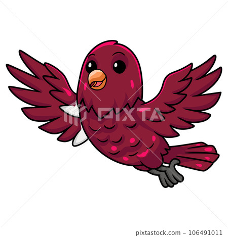 Cute pompadour cotinga bird cartoon flying 106491011