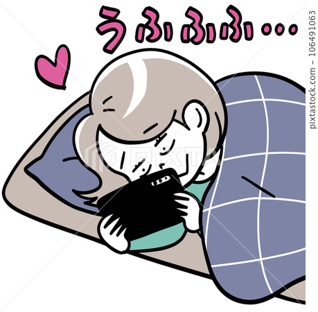 A woman working hard in a futon 106491063