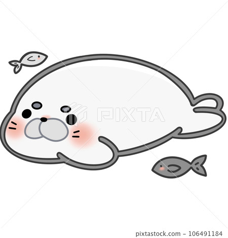 cute seal with Little fish cute seal with Little fish 106491184