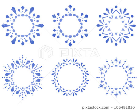 Beautiful winter frame background illustration set with glittering snowflakes 106491830