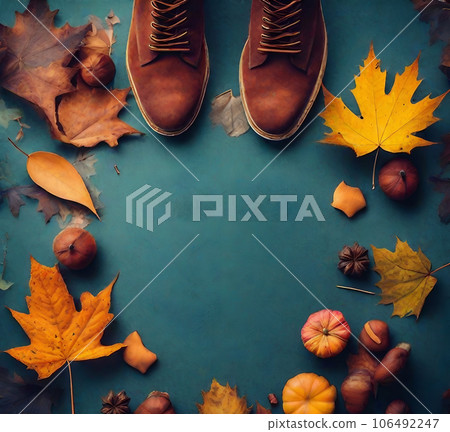 autumn shoes background autumn shoes background 106492247