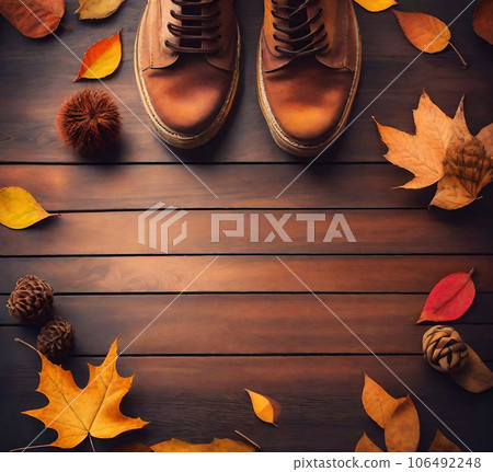 autumn shoes background  106492248