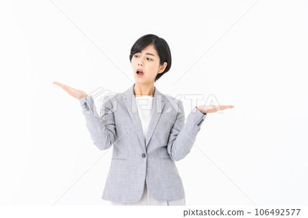 White background business woman 106492577