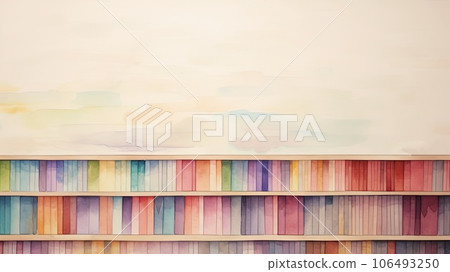 Watercolor painting of library bookshelf_1 Generative AI Watercolor painting of library bookshelf_1 Generative AI 106493250