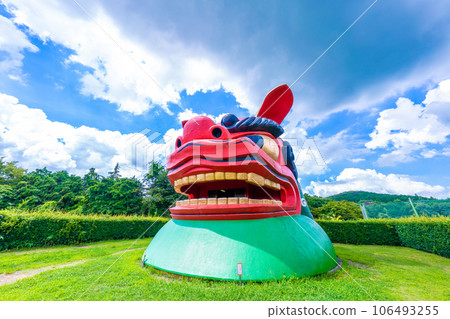 Lion head on hill of Hitachi Fudoki 106493255
