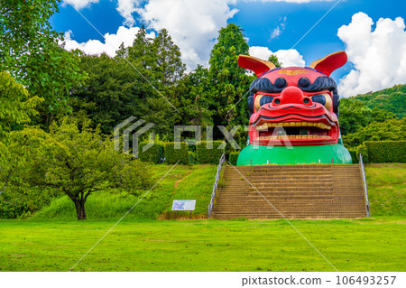 Lion head on hill of Hitachi Fudoki 106493257