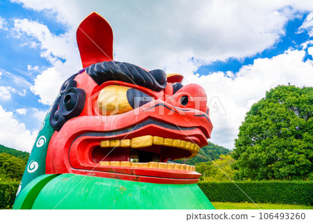 Lion head on hill of Hitachi Fudoki 106493260