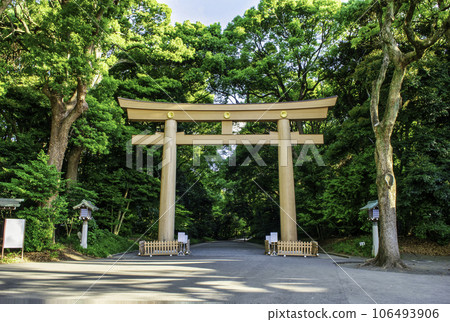 Meiji Shrine First Torii (South Sando Torii/Ichino Torii) Rebuilt for the first time in 100 years on July 4, 2022 106493906