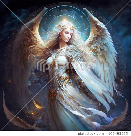 Illustration art of an angel that appears in - Stock