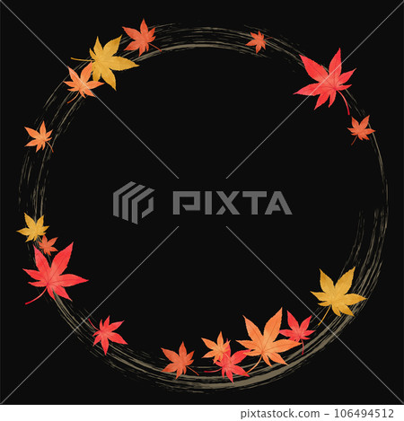 Maple circular frame black background wallpaper 106494512