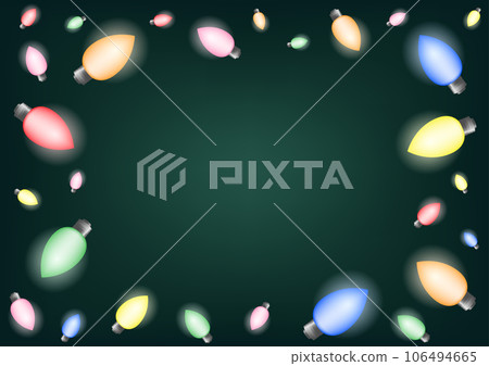 Colorful light bulb candle shape frame with copy space on green background abstract vector illustration celebration template of invitation, web banner, poster. 106494665