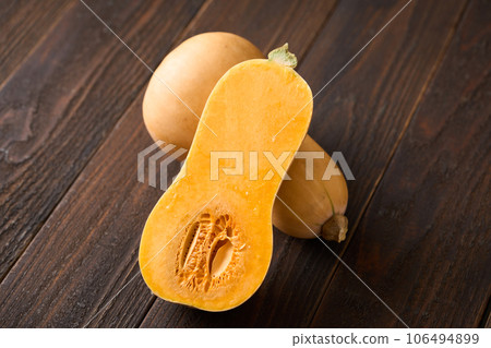 butternut pumpkin cut in half butternut pumpkin cut in half 106494899