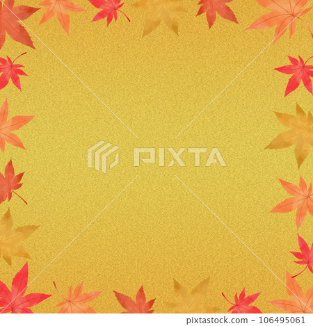 Gold background wallpaper of maple frame 106495061