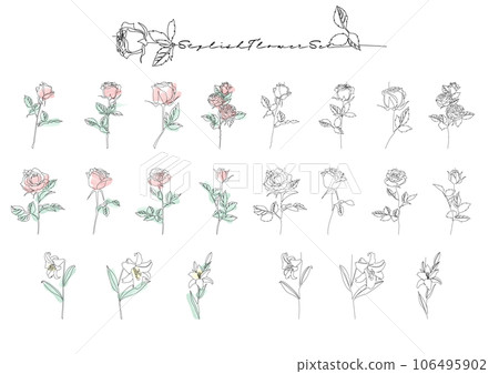 時尚手繪植物插畫素材 時尚手繪植物插畫素材 106495902