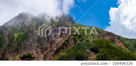 夏天的南八岳,從文三郎嶺仰望赤嶽山 夏天的南八岳,從文三郎嶺仰望赤嶽山 106496326
